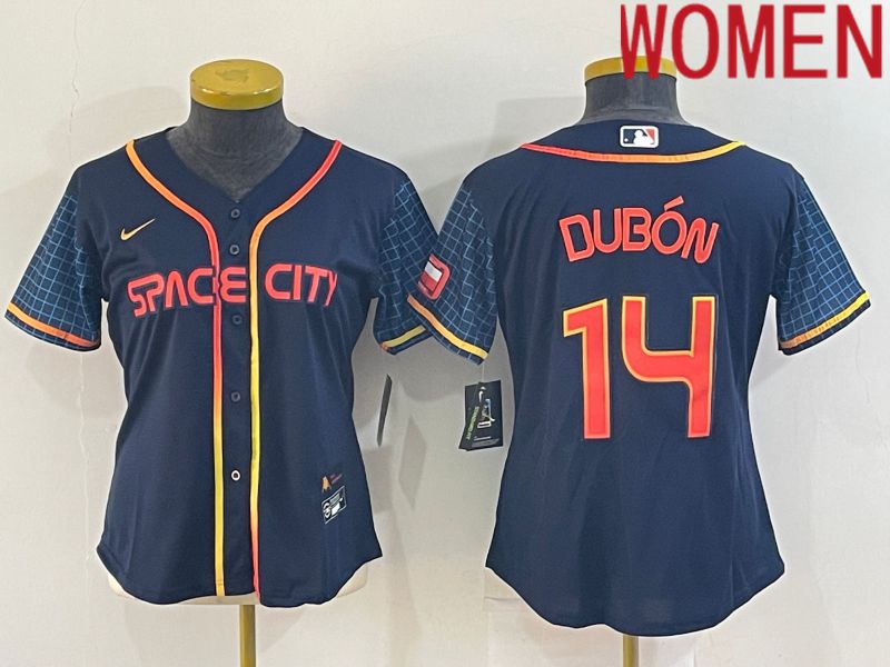 Women Houston Astros #14 Dubon Blue City Edition Game Nike 2022 MLB Jerseys->houston astros->MLB Jersey